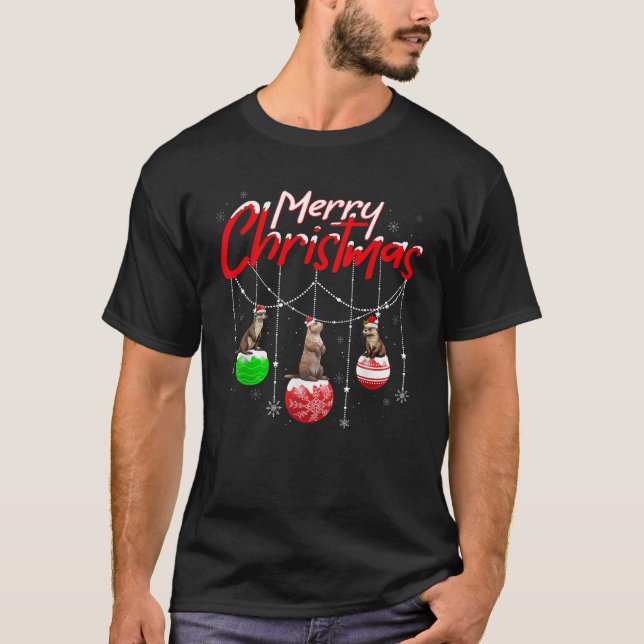 Otter Lover Xmas Ornament Otter T-Shirt (Vorderseite)