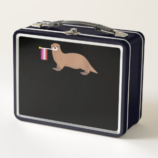 Otter Lovers | Niedlicher Regenbogen unter Lesben Metall Brotdose