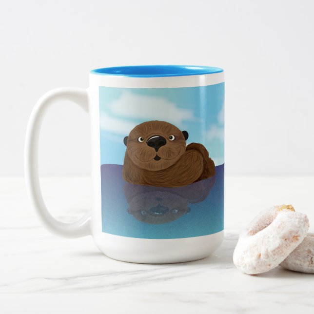 Otter-LY entzückend! Zweifarbige Tasse (Mit Donut)