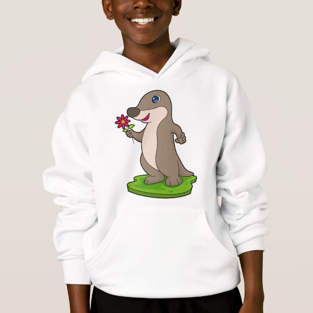 Otter mit Blume Hoodie (Vorderseite)