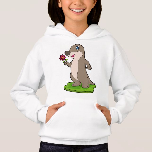 Otter mit Blume Hoodie (Vorderseite)