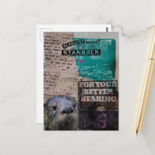 Otter mit Vintage-Kopfschmerzlinderung und Gehör Postkarte