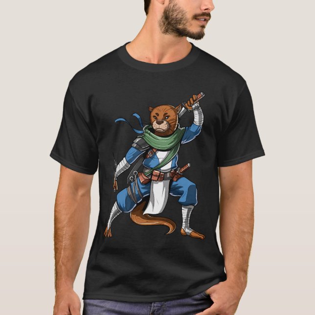 Otter Ninja Samurai T-Shirt (Vorderseite)