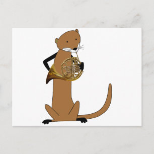 Otter Playing the French Horn Postkarte
