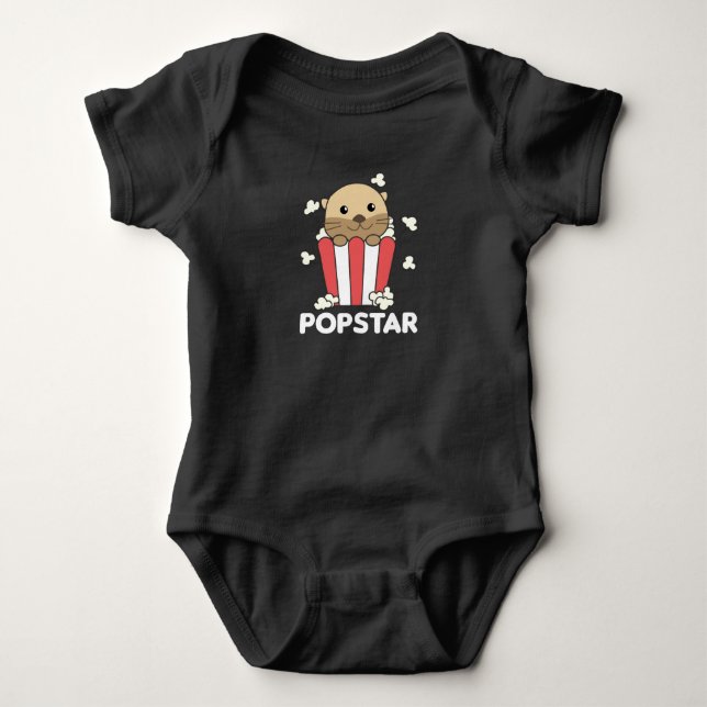 Otter Popcorn Pop Star Poppin Funny Baby Strampler (Vorderseite)