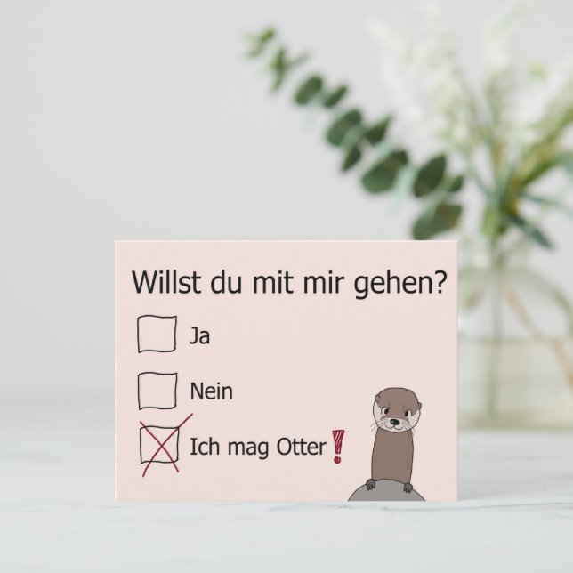 Otter | Postkarte | Ich mag Otter | Liebe (Stehend Vorderseite)