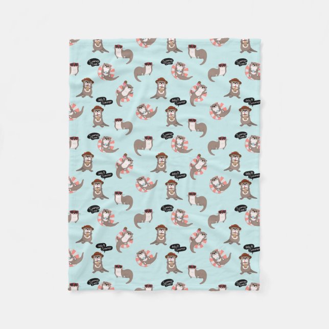 Otter Pups Fleece Blanket (Vorderseite)