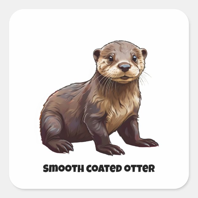 Otter Quadratischer Aufkleber (Vorderseite)