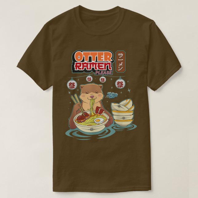 Otter ramen bitte lustige pun udon japanische anim T-Shirt (Design vorne)
