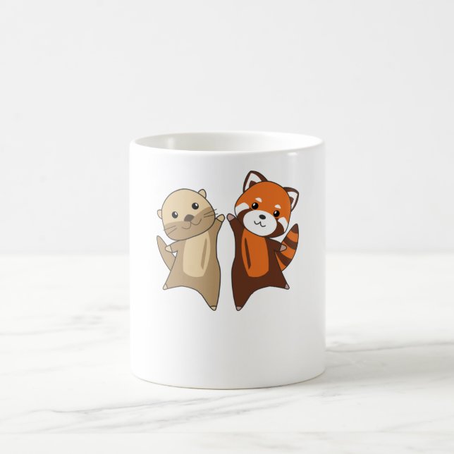 Otter Red Panda süße Tiere für Kinder Kaffeetasse (Mittel)