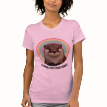Otter Regenbogen Herz Grafik Soft Rosa T-Shirt