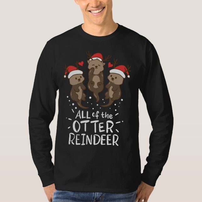 Otter Rentier Hirsch Weihnachtsgeschenk Geschenk G T-Shirt (Vorderseite)