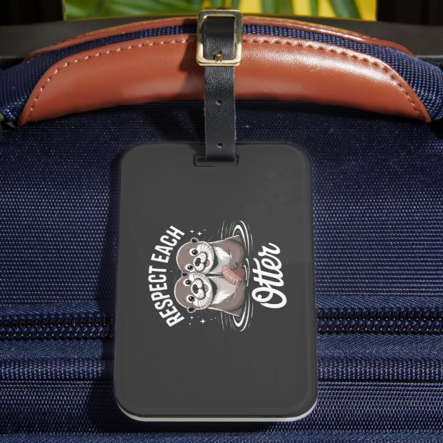 Otter respektieren sich gegenseitig lustig  gepäckanhänger (Vorderseite Insitu 2)