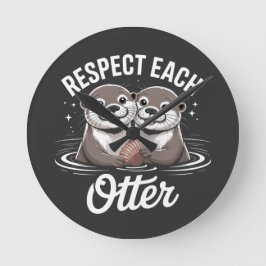 Otter respektieren sich gegenseitig lustig runde wanduhr