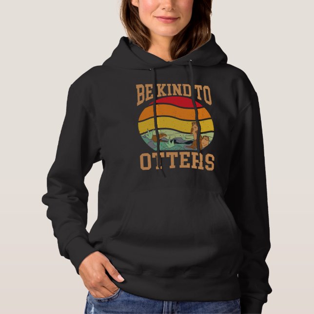 Otter Retro Animal Sea Playing Futurism Fan  Kind Hoodie (Vorderseite)