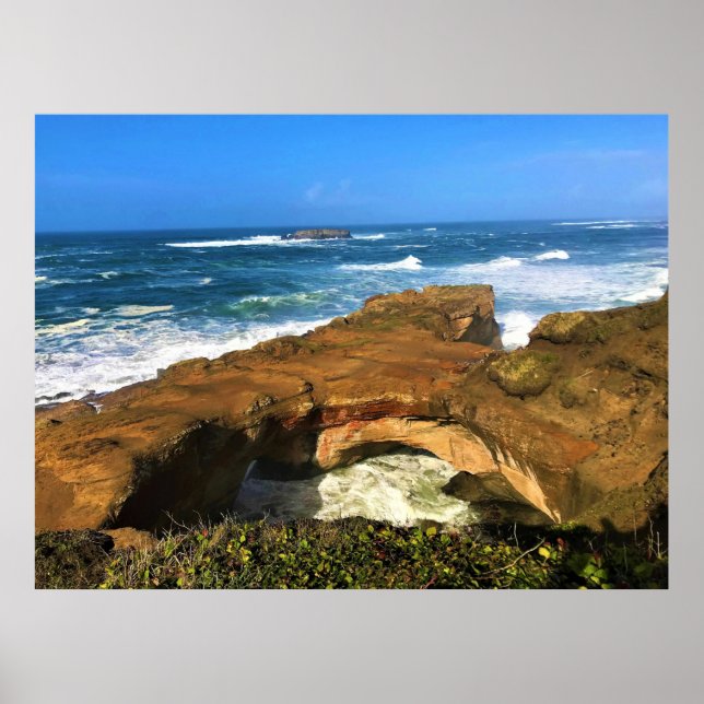 Otter Rock at Devil's Punchbowl Staat Park, Oregon Poster (Vorne)