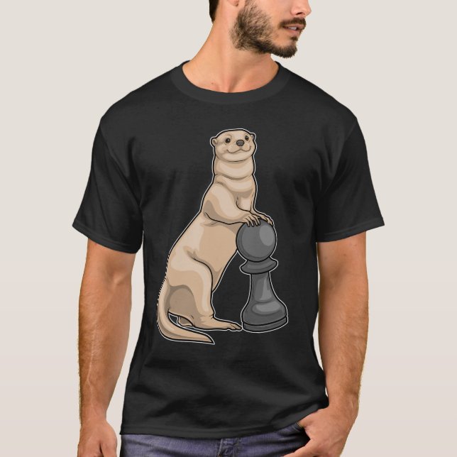 Otter Schach Pawn Schach T-Shirt (Vorderseite)