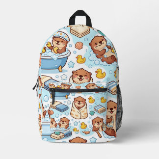 Otter-Schaumbad-Rucksack – Süßes gemütliches Muste Bedruckter Rucksack