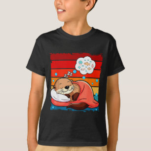 Otter-Schlafanzug-Tier-Pyjamas-Nickerchen-Pyjamas- T-Shirt