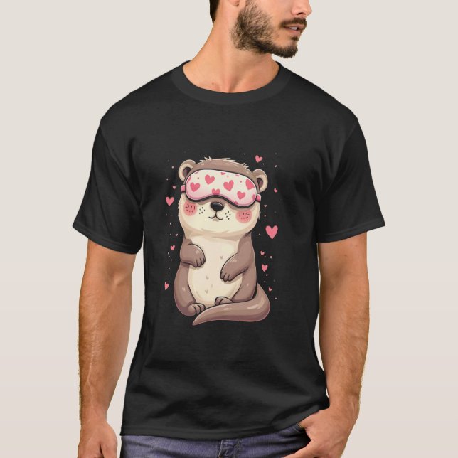 Otter-Schlafmaske Herz T-Shirt (Vorderseite)