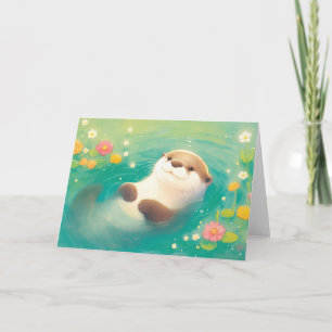 Otter Schwimmende Serenität Karte