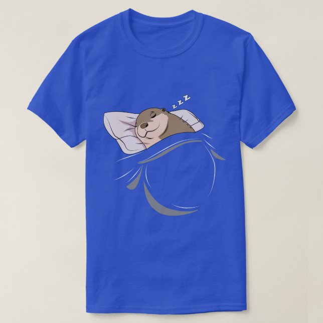 Otter Sleeping Animal Nickerchen Napping Slumal T-Shirt (Design vorne)