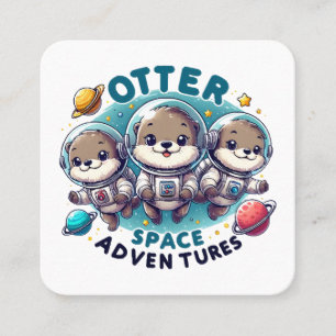 Otter Space Abenteuer Quadratische Visitenkarte