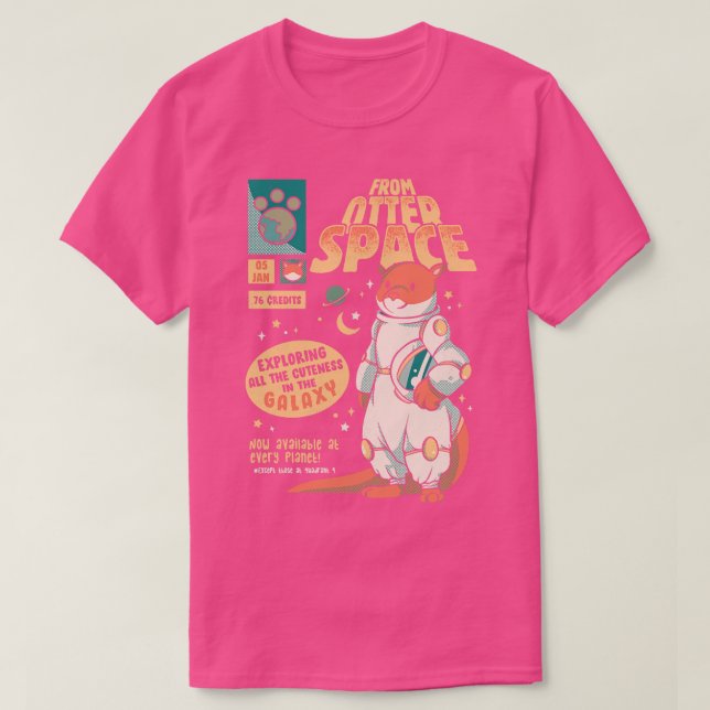 Otter Space Astronaut Andere Gravity Galaxy Comic T-Shirt (Design vorne)