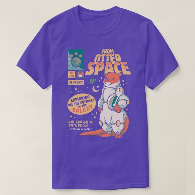Otter Space Astronaut Andere Gravity Galaxy Comic T-Shirt (Design vorne)