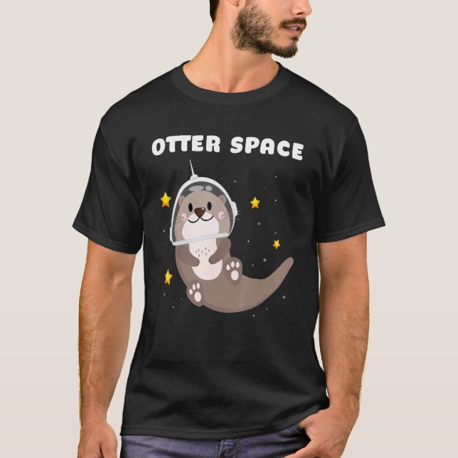 Otter Space Astronaut Astronomie T-Shirt (Vorderseite)