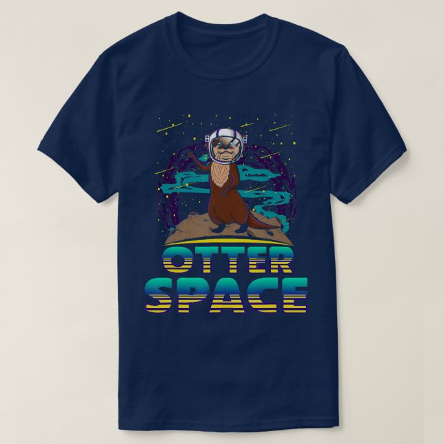 Otter Space Astronaut Galaxy Science Astronomie An T-Shirt (Design vorne)