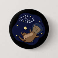 Otter Space Funny Astronaut Otter Puck Dark BG