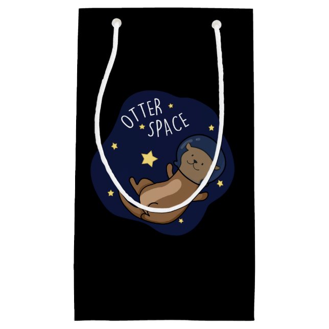 Otter Space Funny Astronaut Otter Puff Kleine Geschenktüte (Vorderseite)