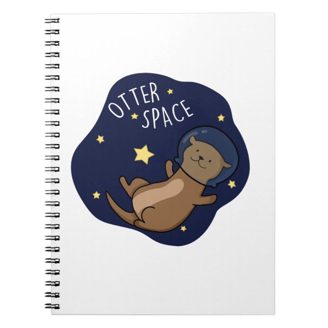 Otter Space Funny Astronaut Otter Puff Notizblock (Vorderseite)