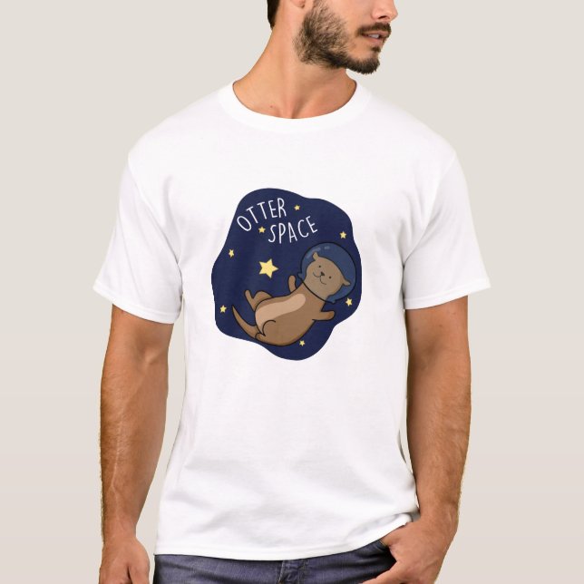 Otter Space Funny Astronaut Otter Puff T-Shirt (Vorderseite)