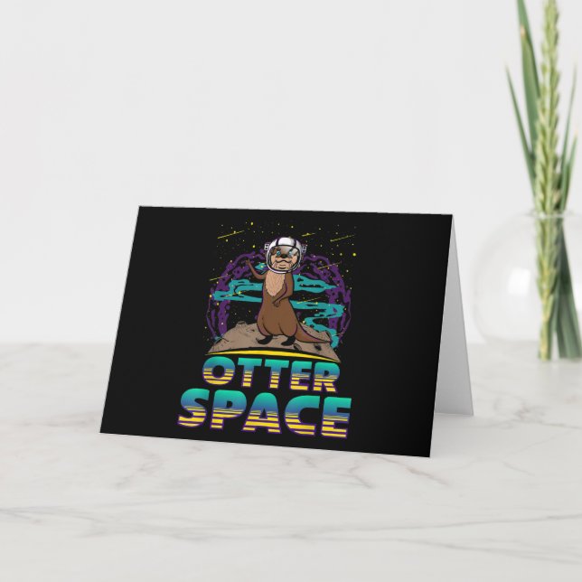 Otter Space Niedlich Funny Otter Lover Pun Geschen Karte (Vorderseite)