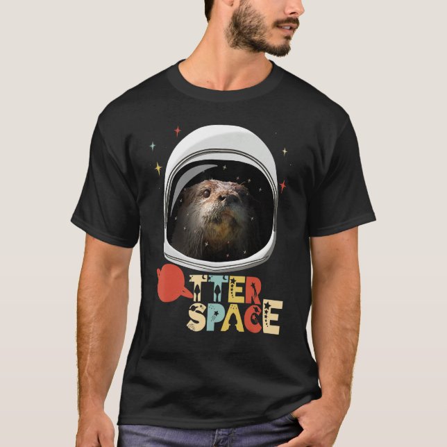 Otter Space Outer Astronaut HelmPlaneten T-Shirt (Vorderseite)