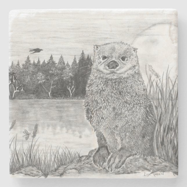Otter Steinuntersetzer (Vorderseite)