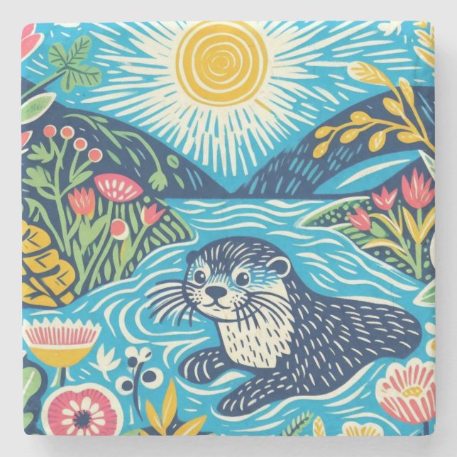 Otter Steinuntersetzer (Vorderseite)