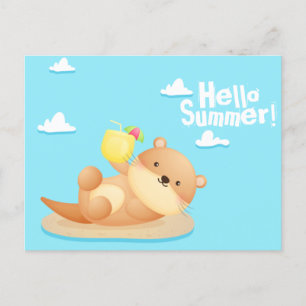 Otter Summer Postcard Postkarte