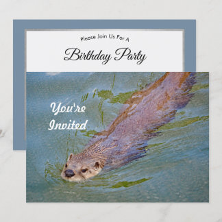 Otter Swimming Wildlife Foto Geburtstag Einladung