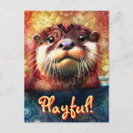 Otter Symbolismus Blumenblumen Personalisiert Postkarte