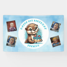 Otter Themed Boys erster Geburtstag Personalisiert