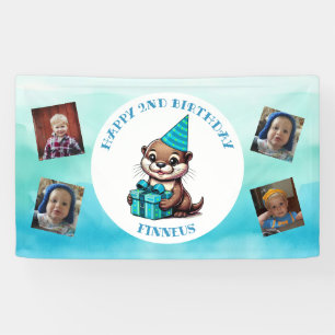 Otter Themed Boys Geburtstag Personalisiert Banner
