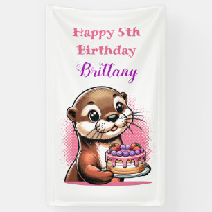 Otter Themed Girls Geburtstagsparty Banner