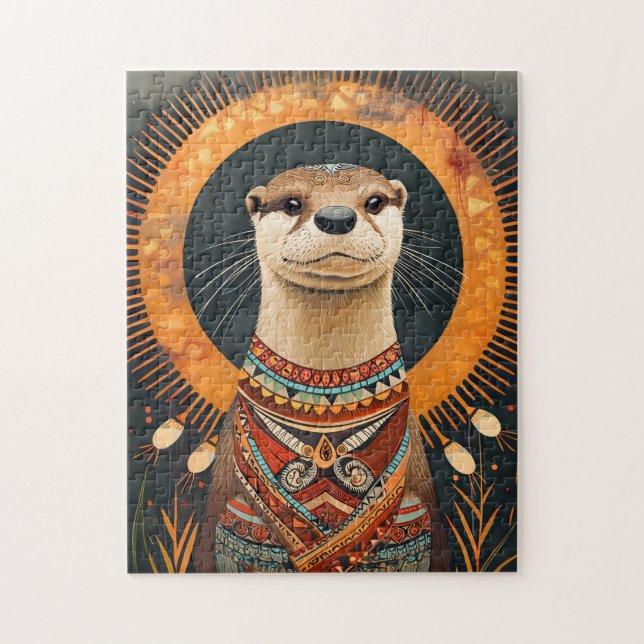 Otter Totem – Verspielter Deco-Geist Puzzle (Vertikal)