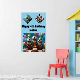 Otter Triplets Birthday Party, Poster