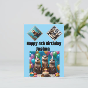 Otter Triplets Geburtstagsparty, Geburtstagskarte Postkarte