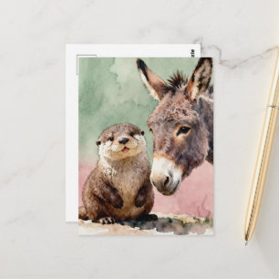 Otter und Esel Postkarte