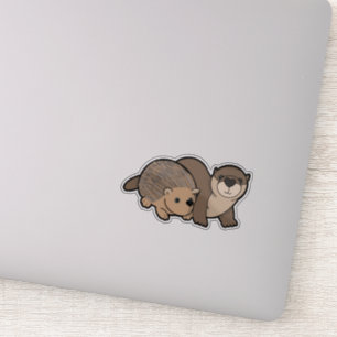 Otter und Igel Aufkleber